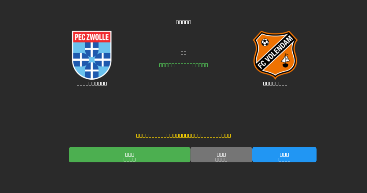 PEC Zwolle vs Volendam - Predicciones de Fútbol con IA Gratuitas con 80%+ de Precisión